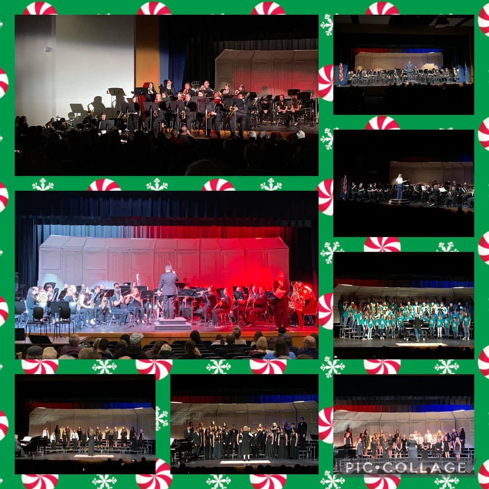 Collection of photos of students playing in the 2021 ASD2 Winter Concert Series