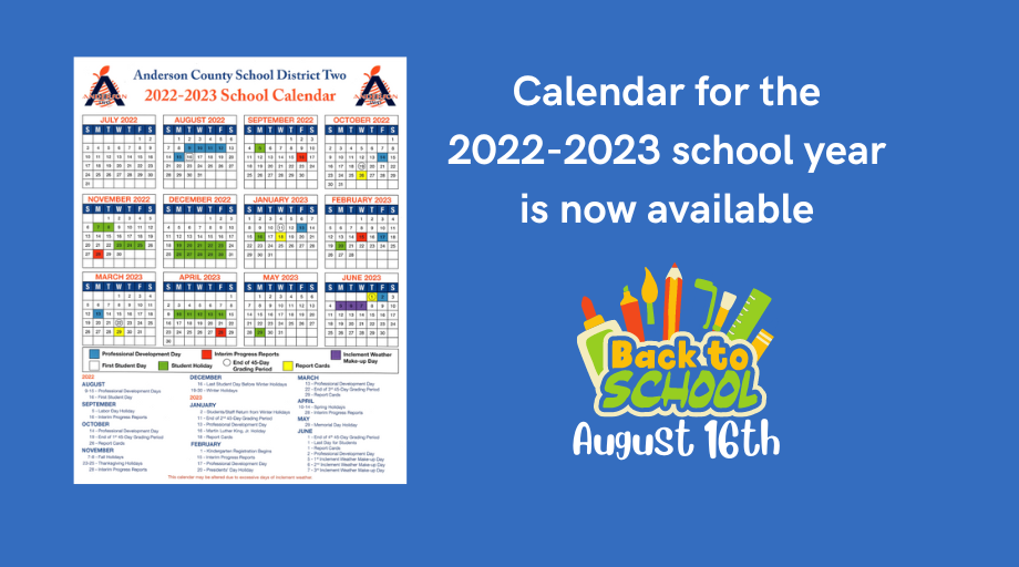 Calendar for the 2022-2023 School Year is now available