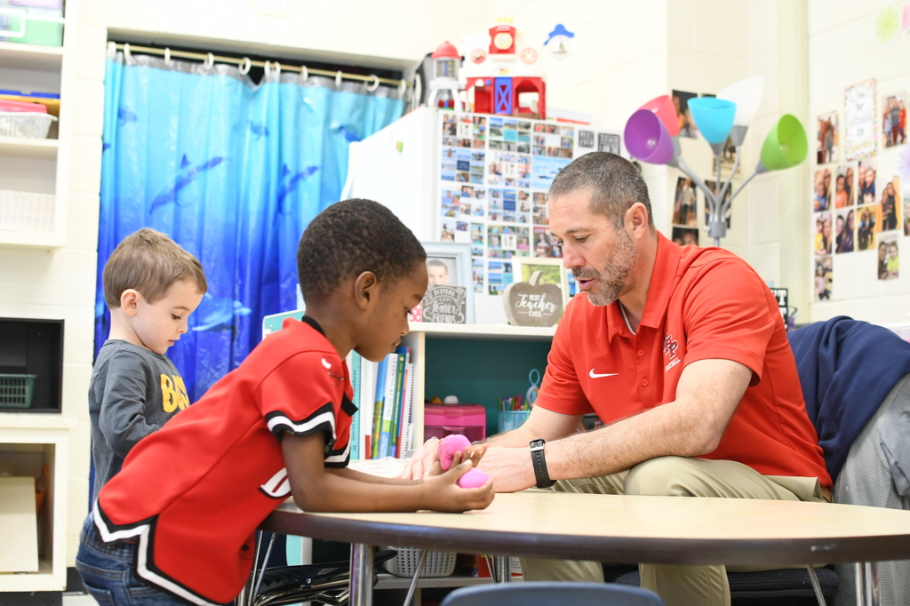 Mr. Johns with Pre-K students