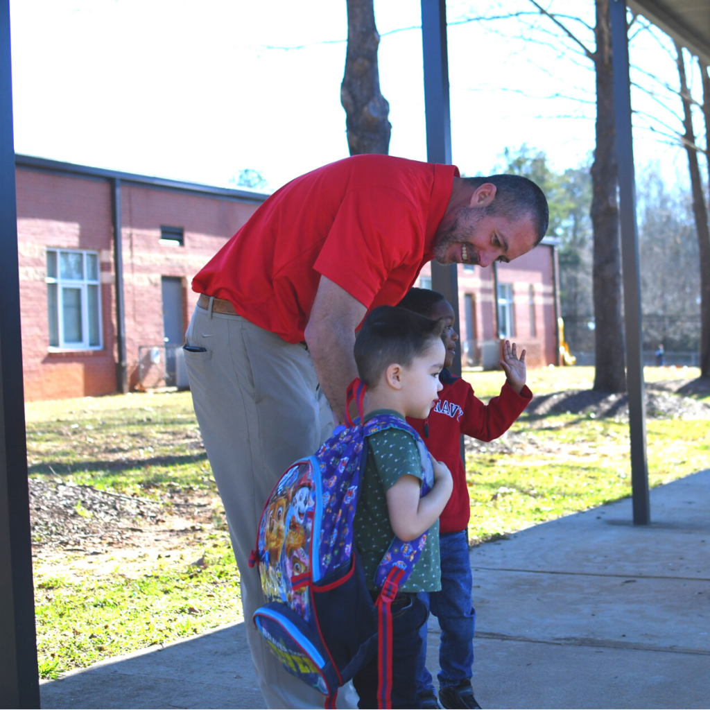 Mr. Johns with Pre-K students