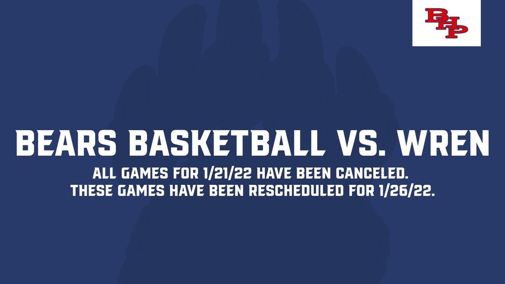 Games rescheduled to 1-26-22