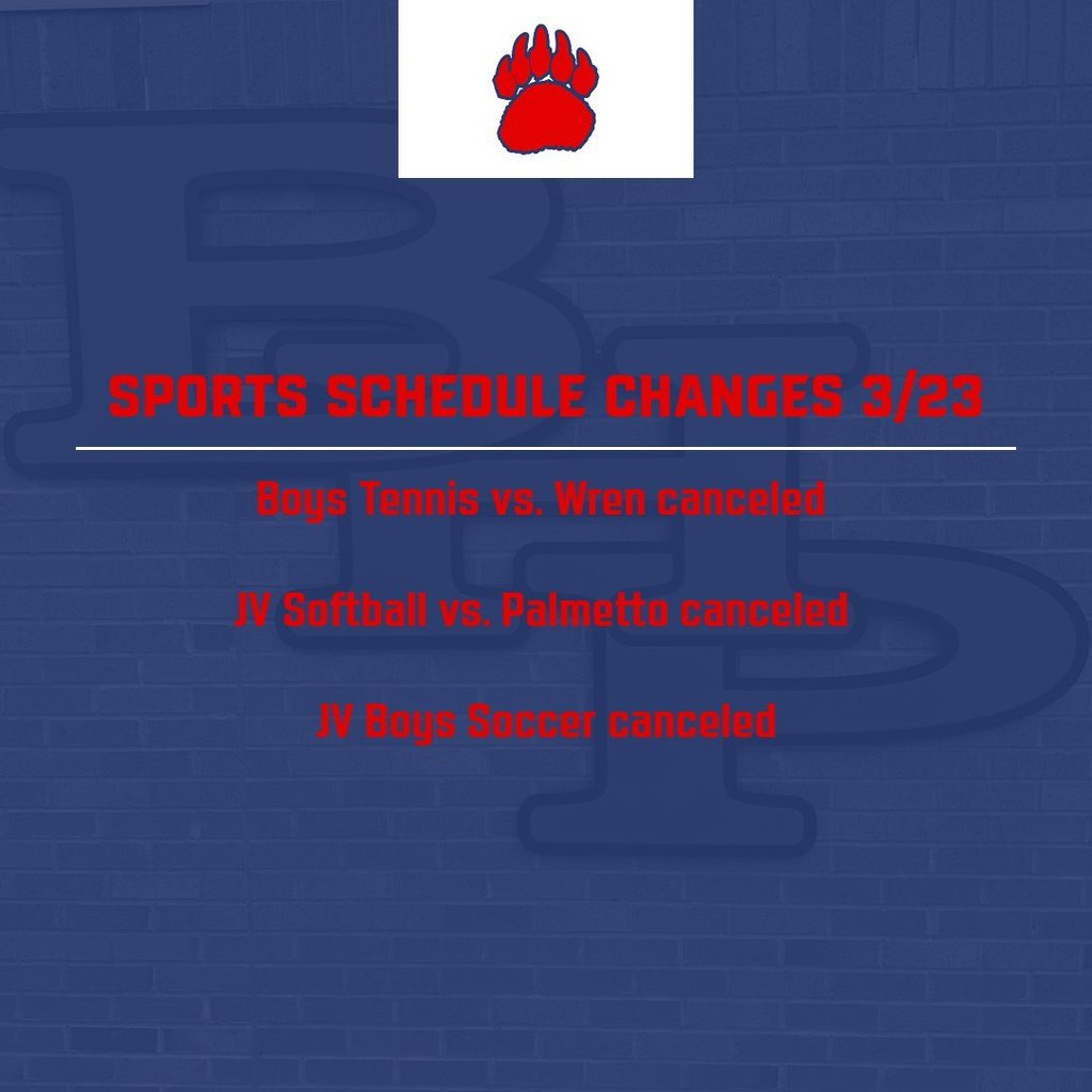 Athletic Schedule Changes