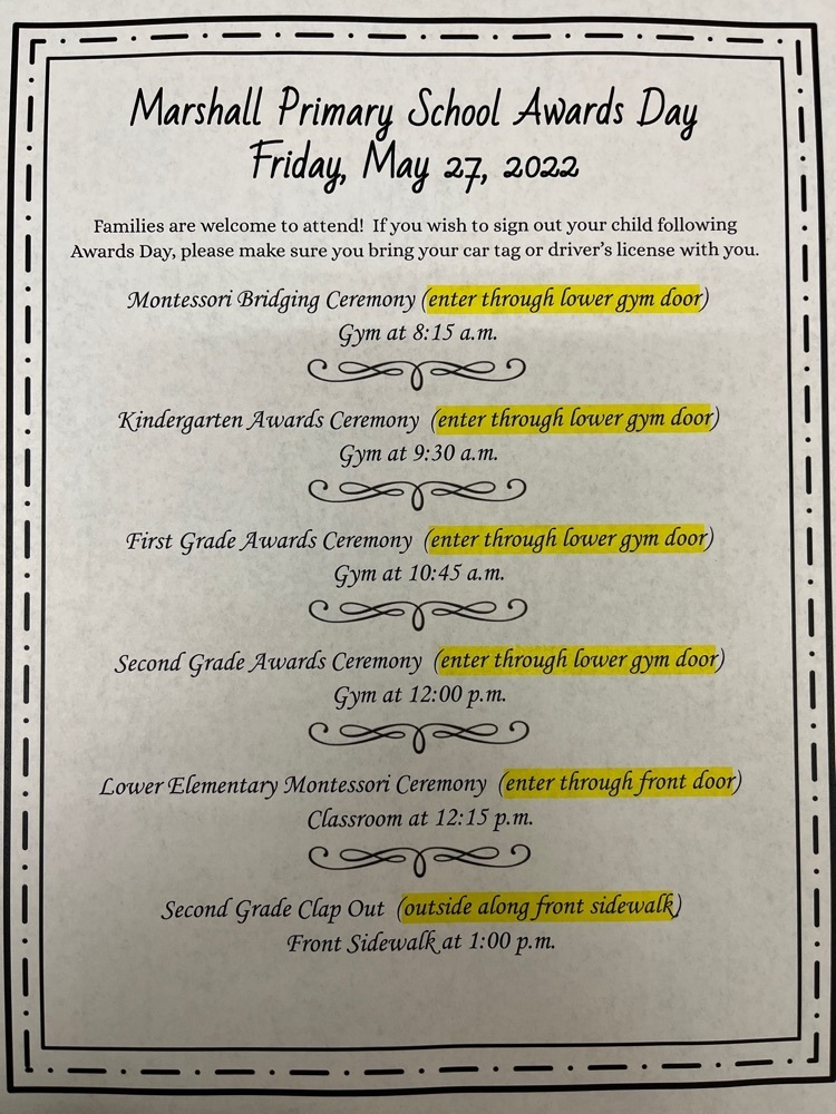 Awards Day Schedule