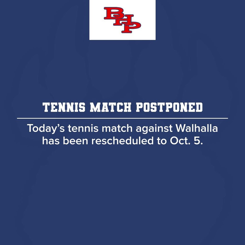 Tennis match rescheduled.