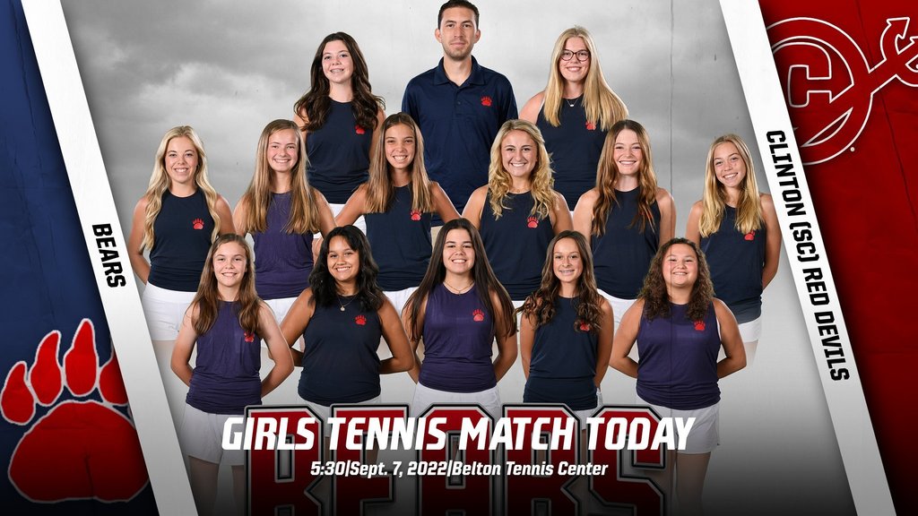 Good luck to the Lady Bears Tennis Team as they face Clinton today at the Belton Tennis Center. Go Bears!