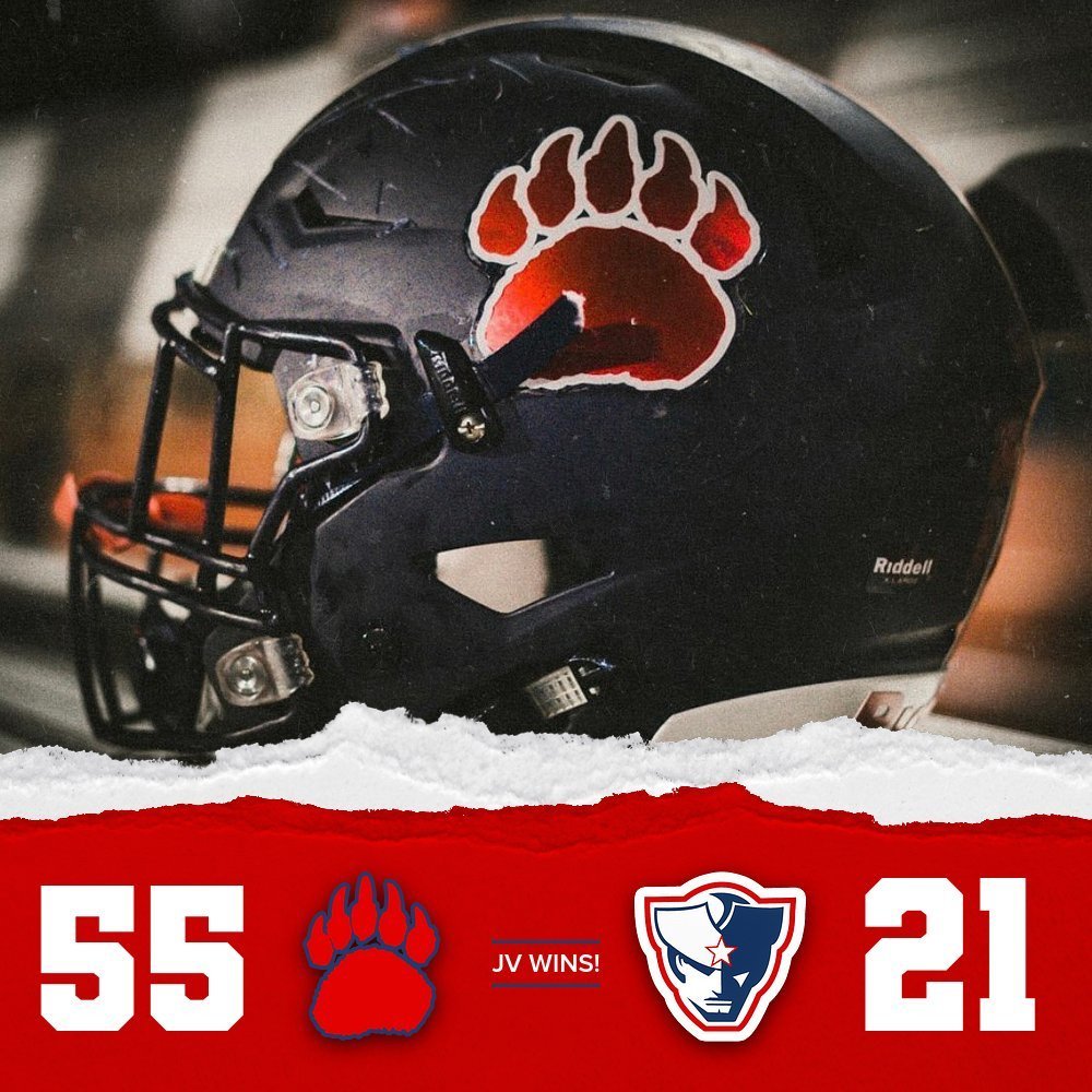 The JV bears piled up the points with a 55-21 win over Powdersville! With back to back 100 yard rush games for the trio of Josh Babb, Noah Thomas, and MJ Earl. Ryan Lee added 2 touchdowns in the receiving category. Thomas finished with 3 total touchdowns, while Earl and Babb added 1 a piece. Malachi Hester closed the door with a long touchdown run to close it. The defense for the bears played great all night and a pick 6 by Jy’kari Anderson was the back breaker! The whole defensive unit deserves a shoutout! Complete game by the team! The JV bears are at home next week against Palmetto. Come out and support the Bears!