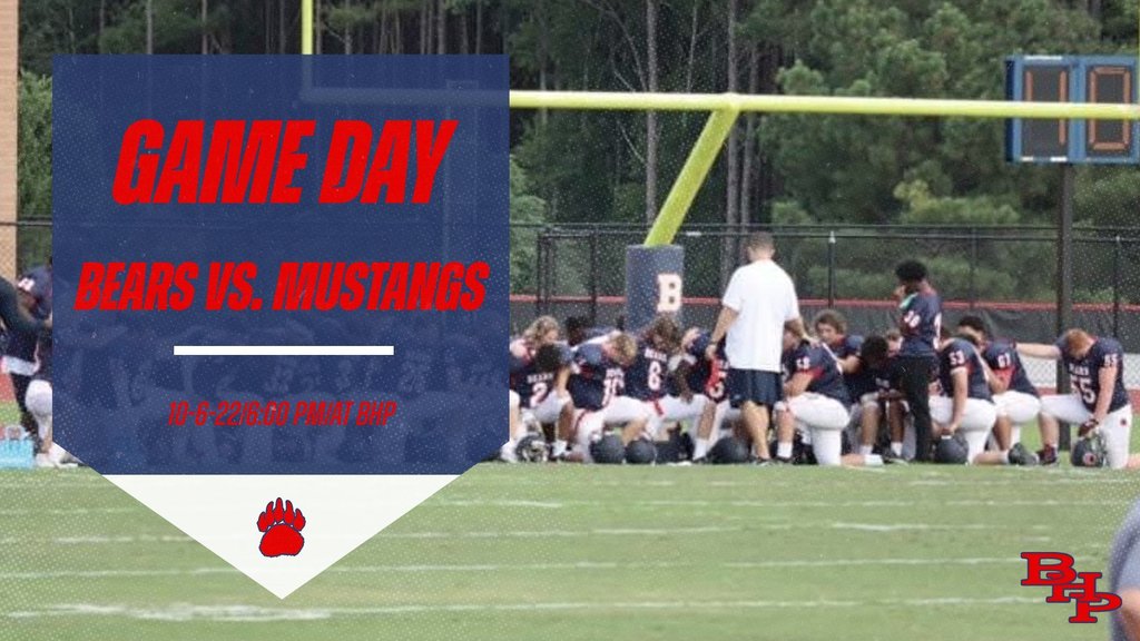 Good luck to our JV Football players as they take on Palmetto tonight at home. Go Bears!
