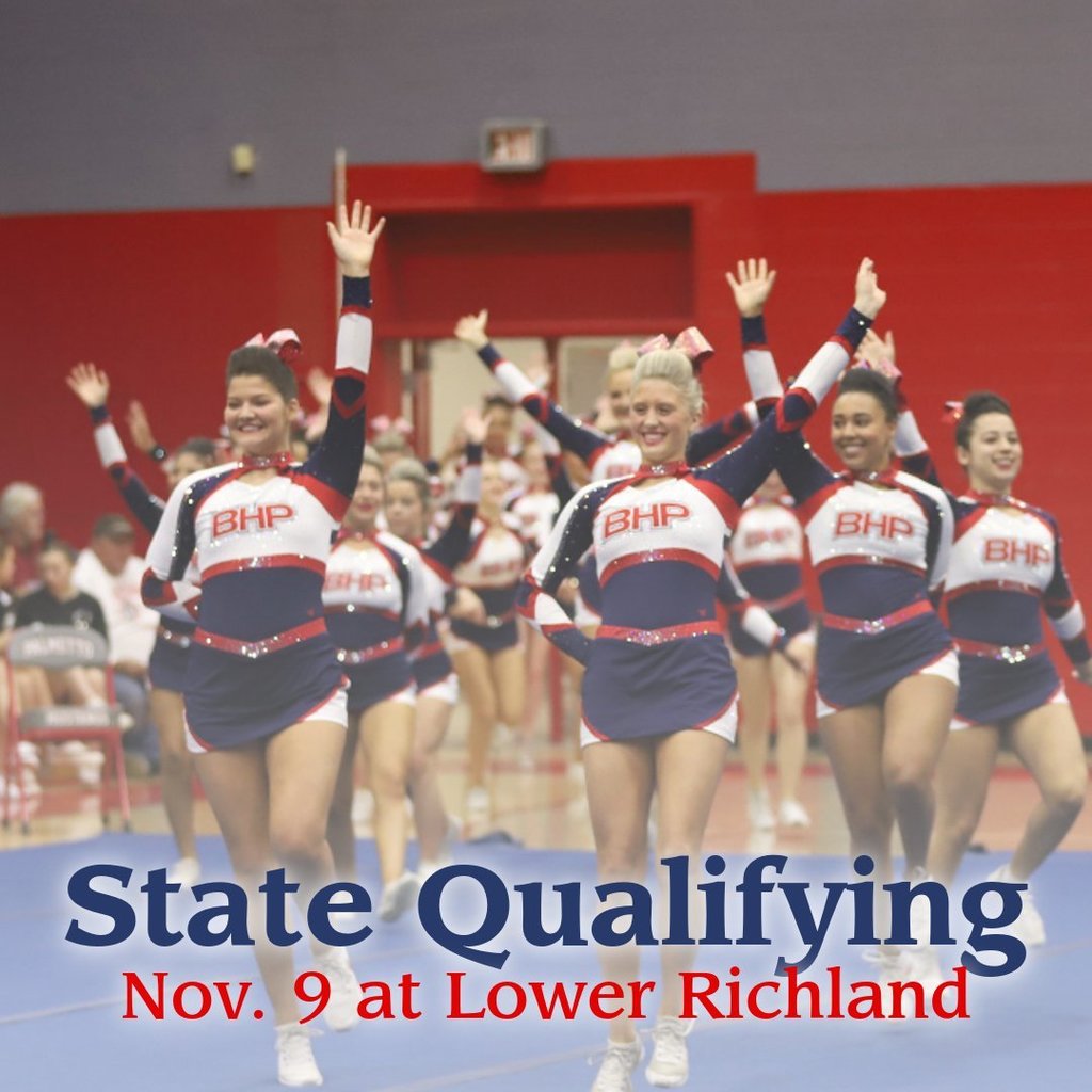 Good luck to our Varsity Competitive Cheer team as they travel to Lower Richland for the State Qualifying competition today. Go Bears!