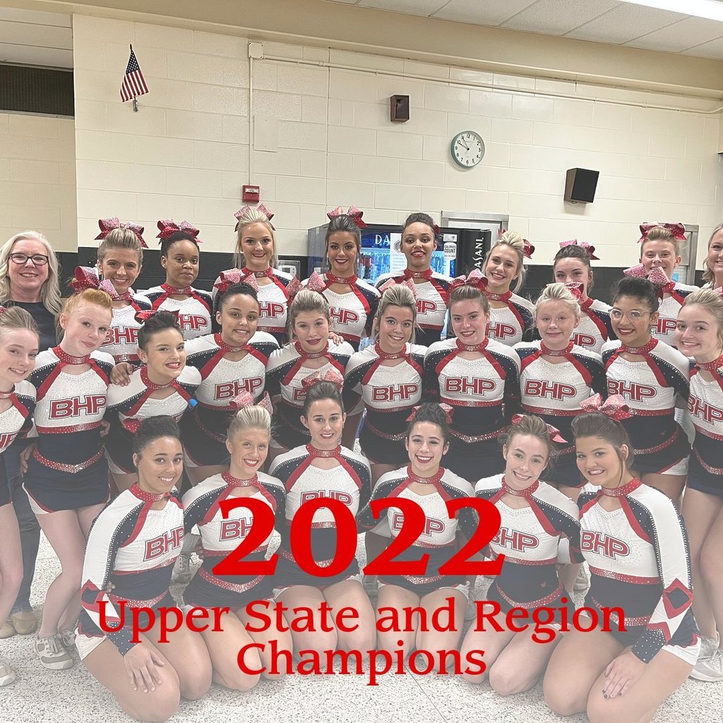 Congratulations to our Varsity Cheer Team on winning the Upper State Championship and Region Championship today at Lower Richland. Go Bears!