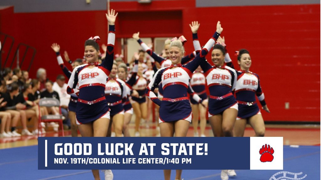 Good Luck to our Competitive Cheer team tomorrow at the State Championship! Go Bears!