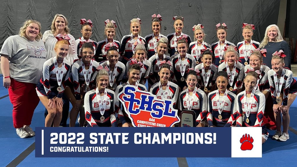 Congratulations to our Cheer Team for winning the 2022 State Championship! Go Bears!
