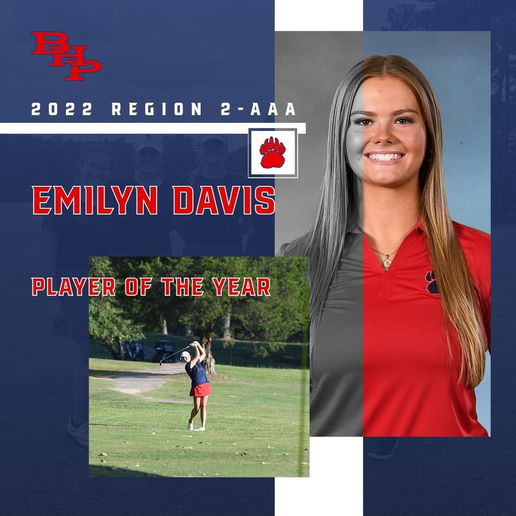 Congratulations to Emilyn Davis for being named the Region 2-AAA Player of the Year for 2022. 