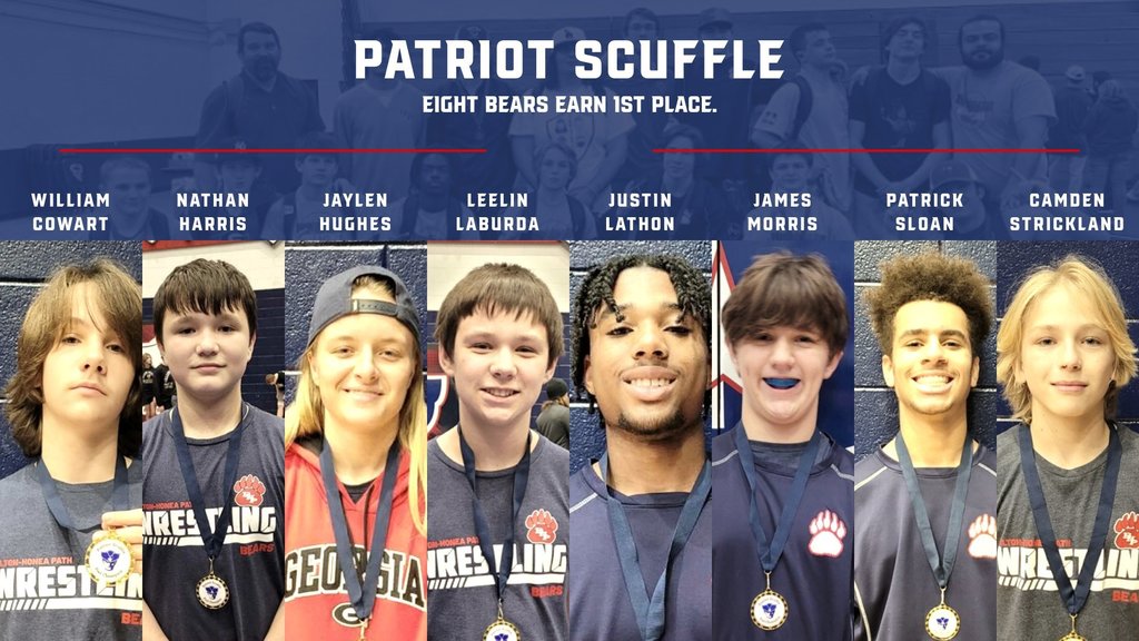 The JV and MS teams competed just up the road at Powdersville HS in the Patriot Scuffle. We had numerous placers, with 8 of those taking first place!