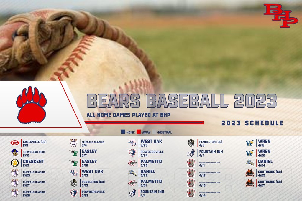 2023 Varsity Baseball Schedule