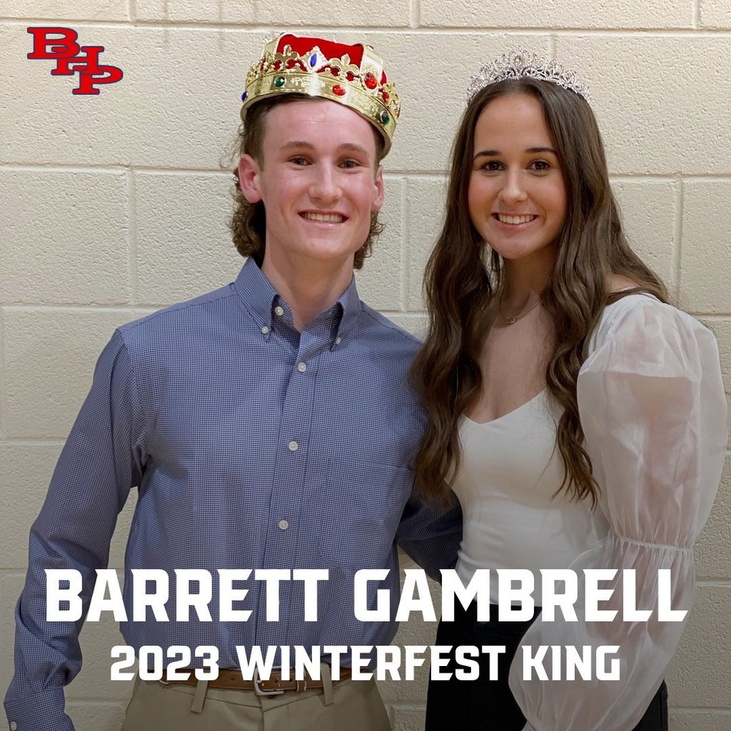 Congratulations to Barrett Gambrell, BHP's 2023 Winterfest King. 