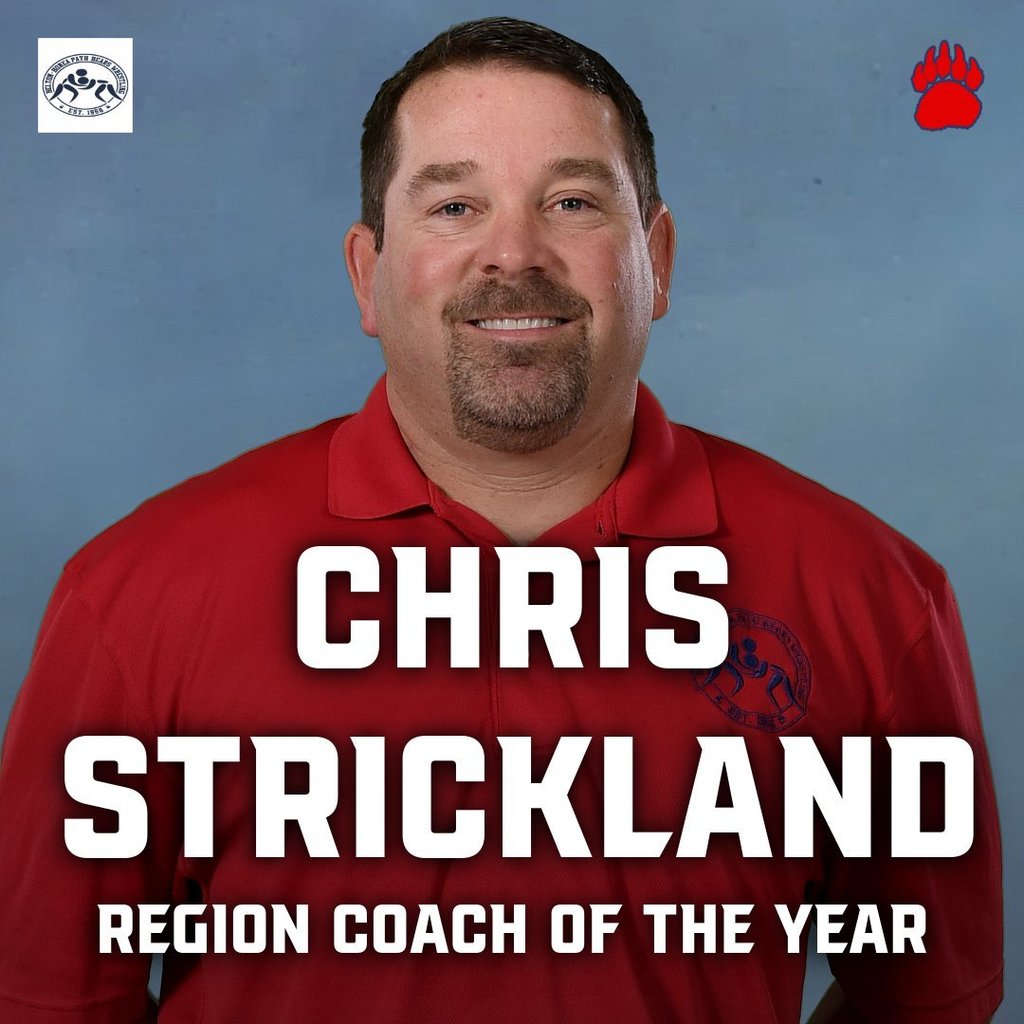 Congratulations to Coach Strickland for being named the Region 2-AAA Coach of the Year. 