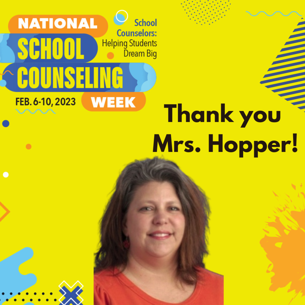 This week we'd like to recognize our counselor, Mrs. Hopper. She's always there to provide a listening ear to anyone in our building. We appreciate everything she does to support all of us! #NSCW23
