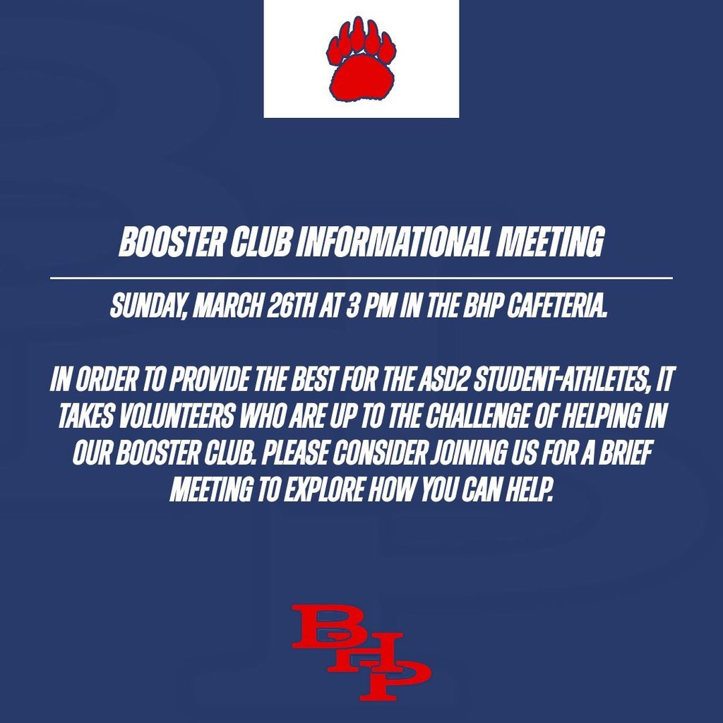 BHP Booster Club Informational Meeting