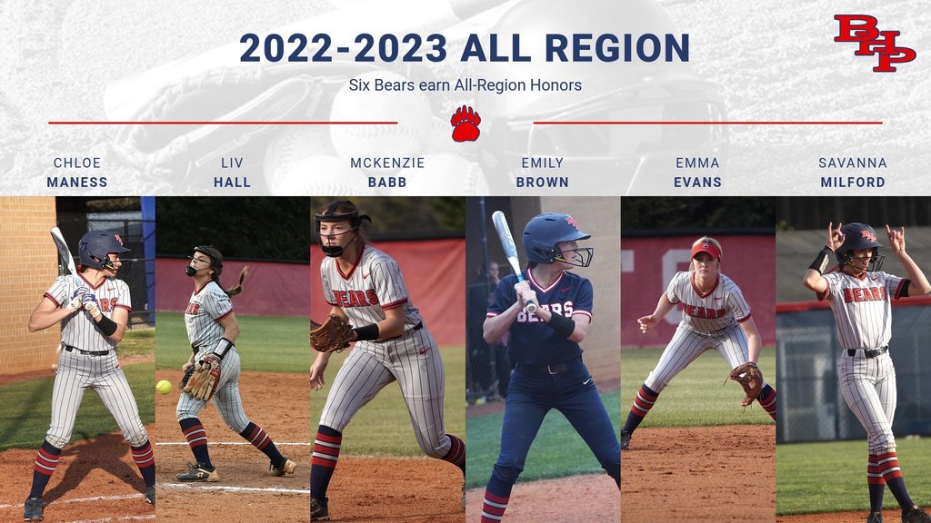 Congratulations to our softball players who were chose as All-Region. Go Bears!