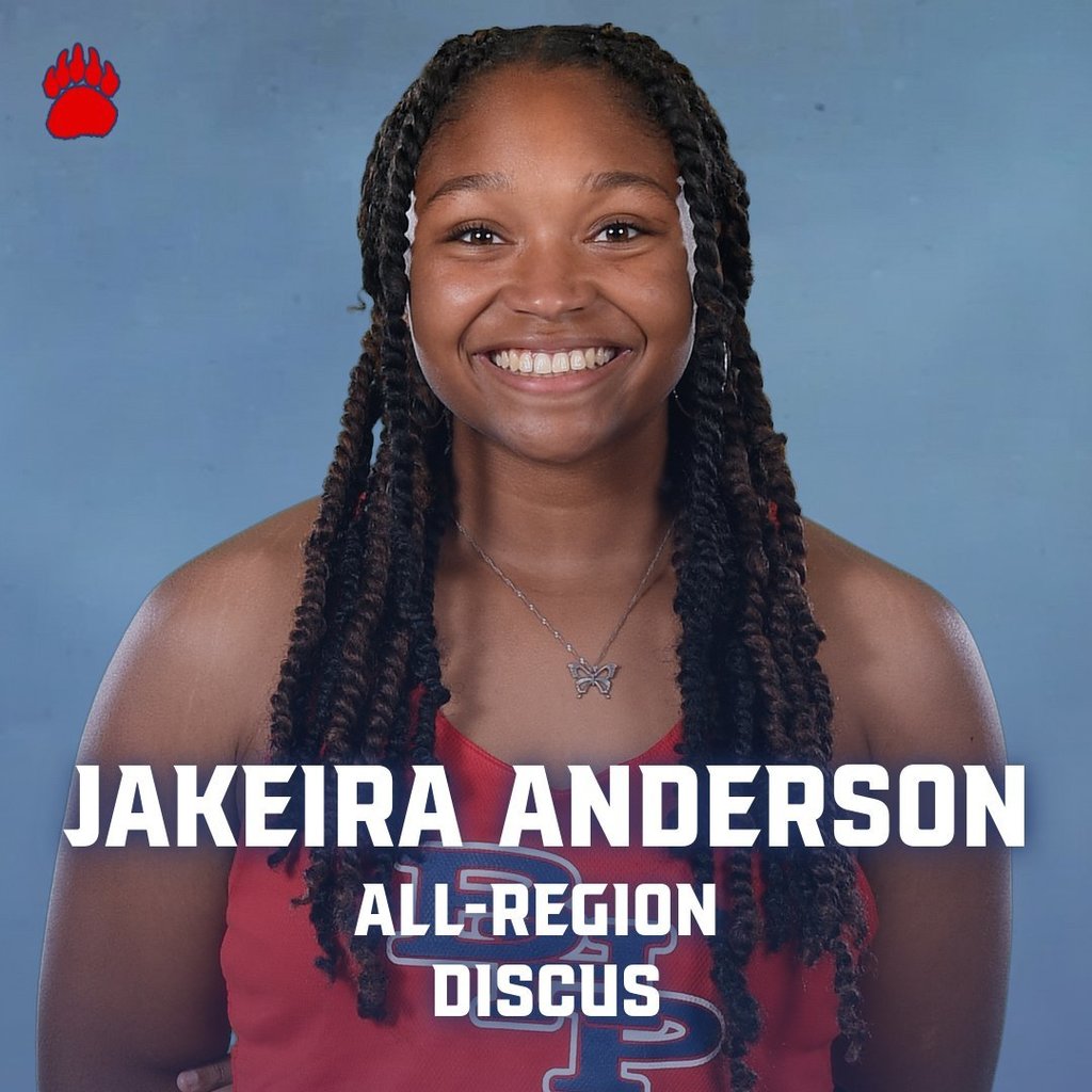 Congratulations Jakeira Anderson for earning all-region in Track. Go Bears!