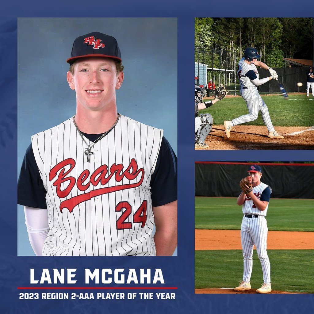 Congratulations to Lane McGaha for being selected Region 2-AAA baseball Player of the Year. 
